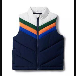 Janie and Jack Boy’s Chevron Puffer Vest Connor Navy Chevron 6-12 mos $74.00